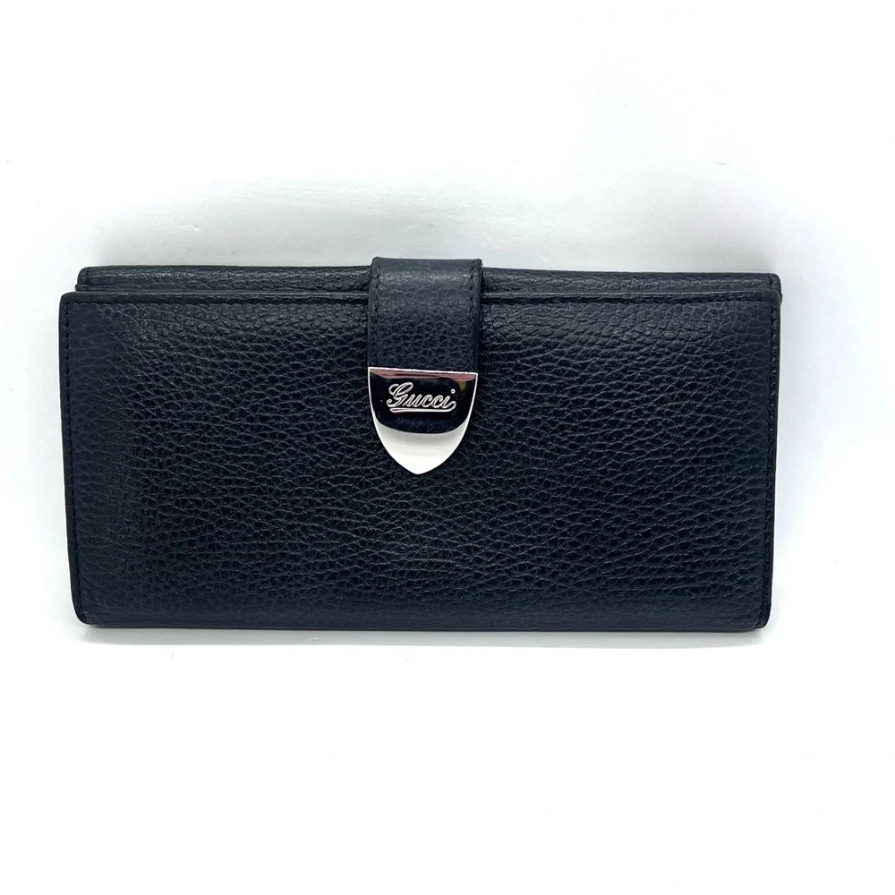 Gucci Pebbled Leather Signoria Wallet Black MSRP $650 Authentic COA - Picture 5 of 16